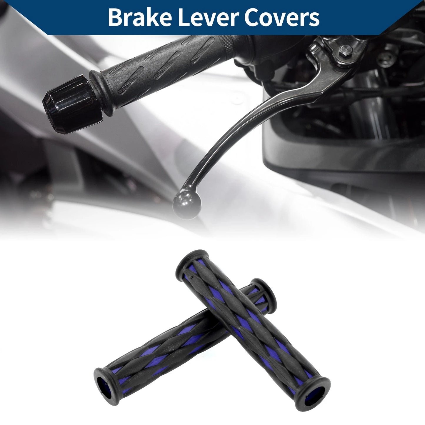 1/2" 12mm Motorcycle Brake Lever Cover Grip Sleeve Black Blue