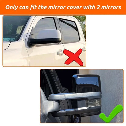 Black Rearview Tow Mirror Cap Cover for Chevy Silverado GMC Sierra (2014-2019)
