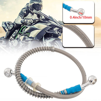 Stainless Steel Braided Brake Oil Hose Pipe Line Kit for Motorcycle 60cm