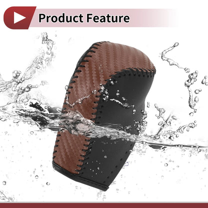 Car Gear Shift Knob Cover 1 Pc for Toyota Corolla (2014-2018) Brown Leather