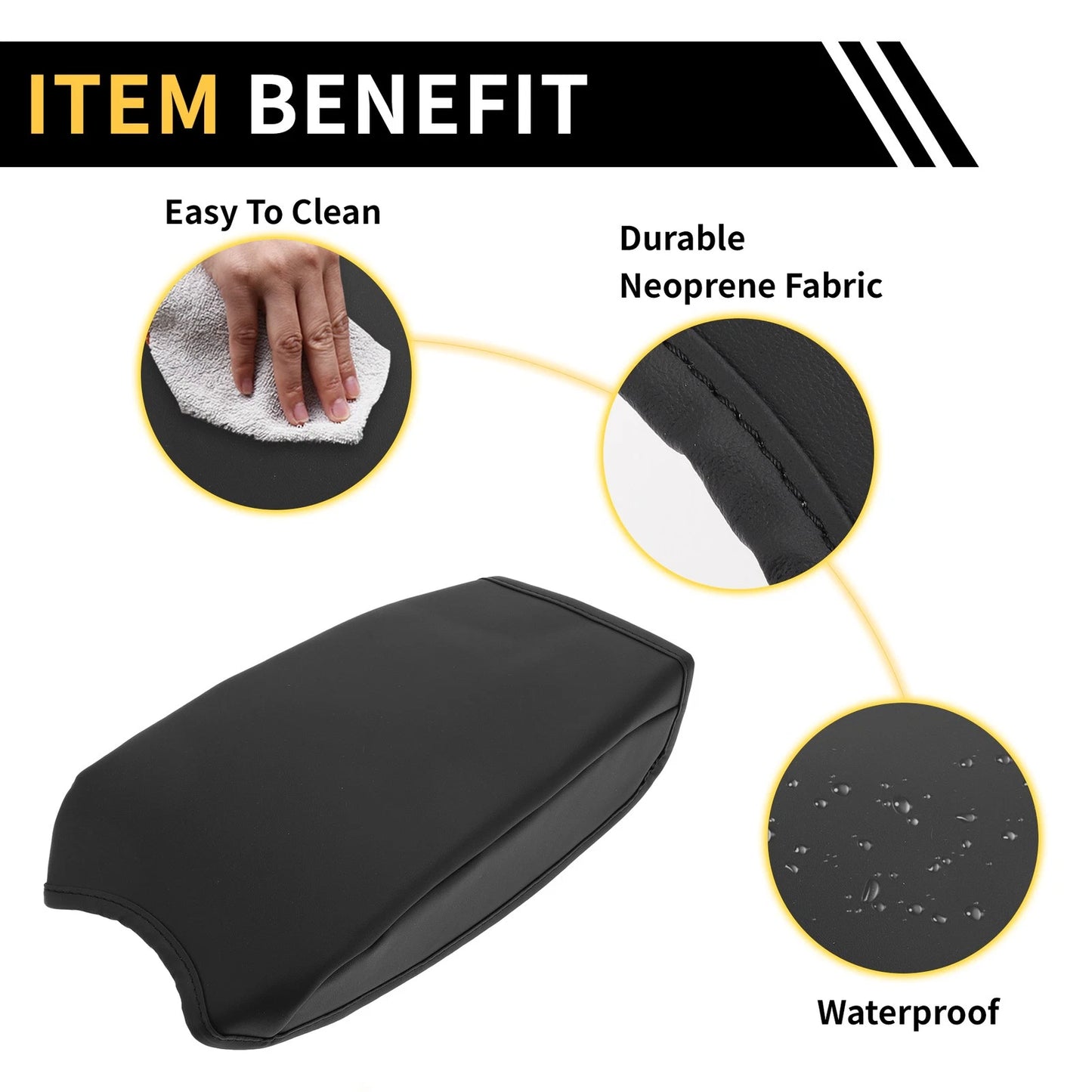 Console Lid Armrest Cover for Toyota Tacoma (2016-2023) - Beige Microfiber Leather