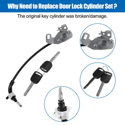 Car Door Lock Cylinder Set with Keys for Honda Fit (2009-2013)