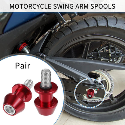 Pair Motorbike Swingarm Spools 10mm CNC Swing Arm Sliders Stand Red