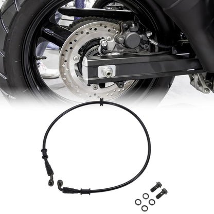 80 cm Motorcycle Brake Clutch Oil Hose Line Nylon PU Stainless Steel Wire Braid