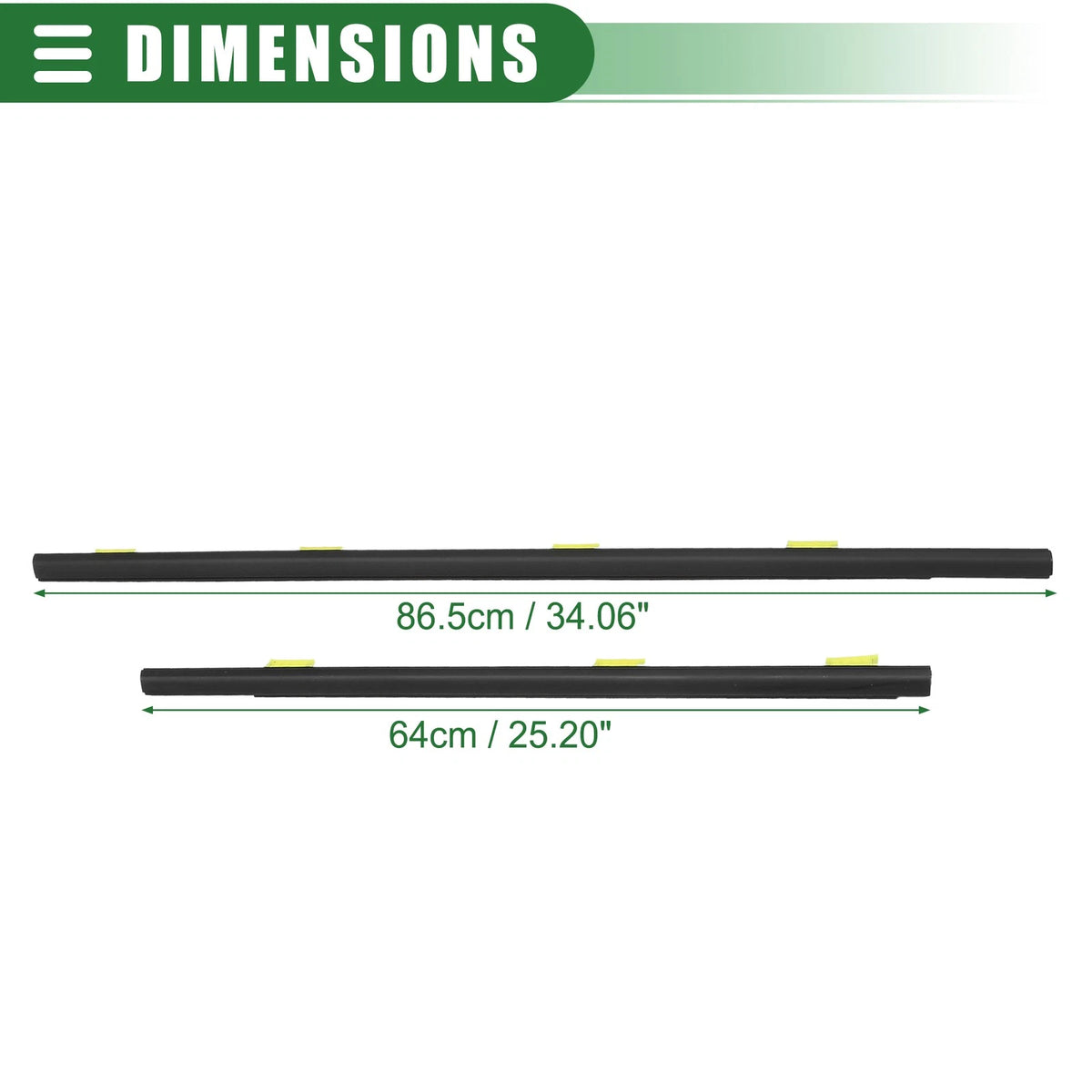 Window Weatherstrip Set for Honda (No. 72410SCAE01, 72450SCAE01) Black