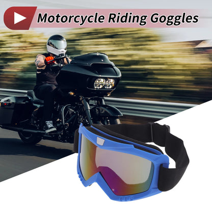 1 Pc Motorcycle Riding Goggles Blue Purple Lens Blue Frame for Motorcycle