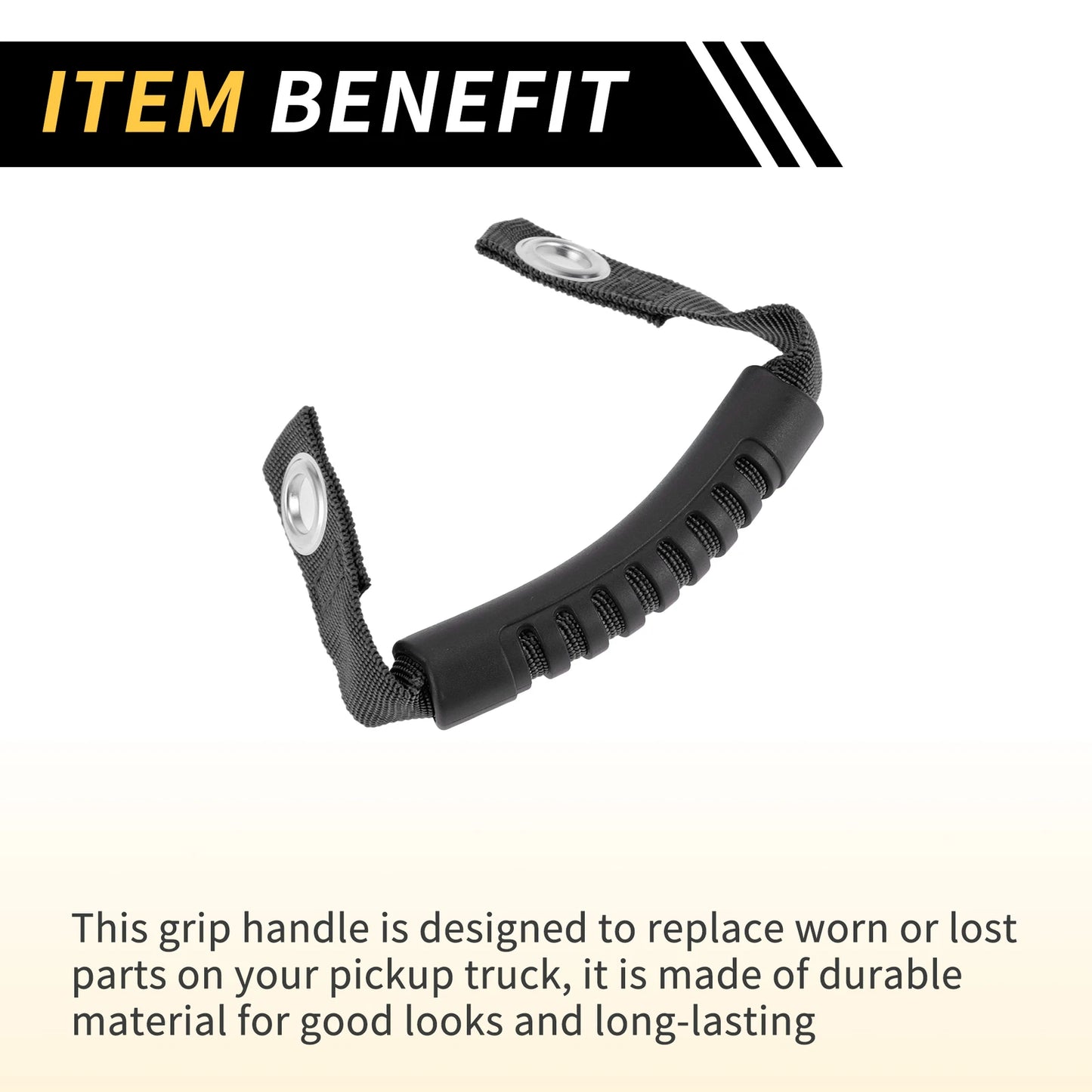 2 x Roll Bar Grab Handles for Jeep Wrangler (2018-2023) - Oxford Cloth Black