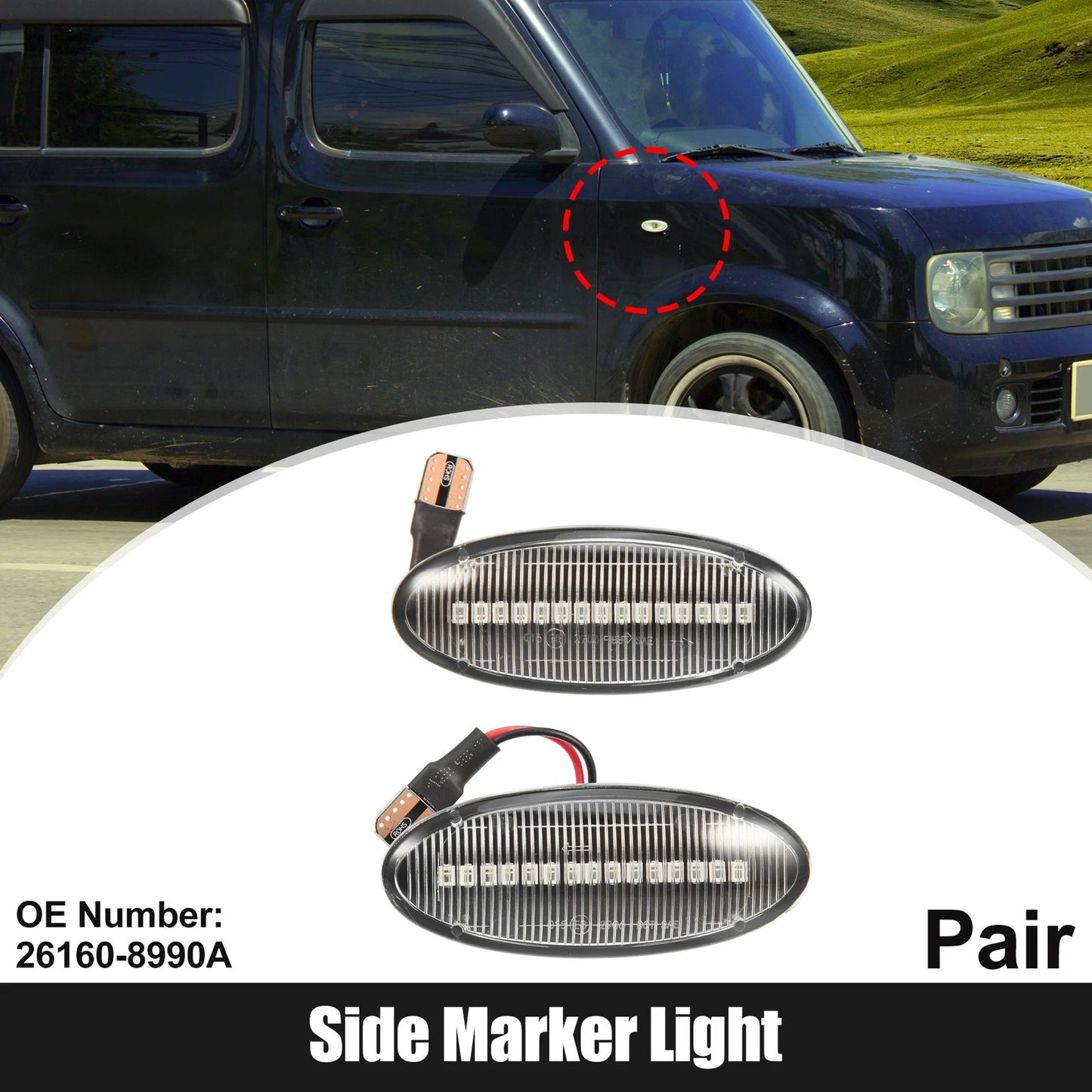 Clear Side Marker Lights Assembly for Nissan (2000-2006)