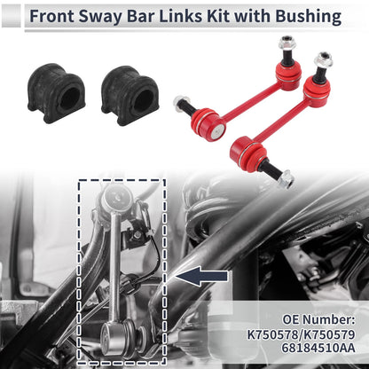 Front Stabilizer Bar Links 2 Pcs Bushing for Jeep Grand