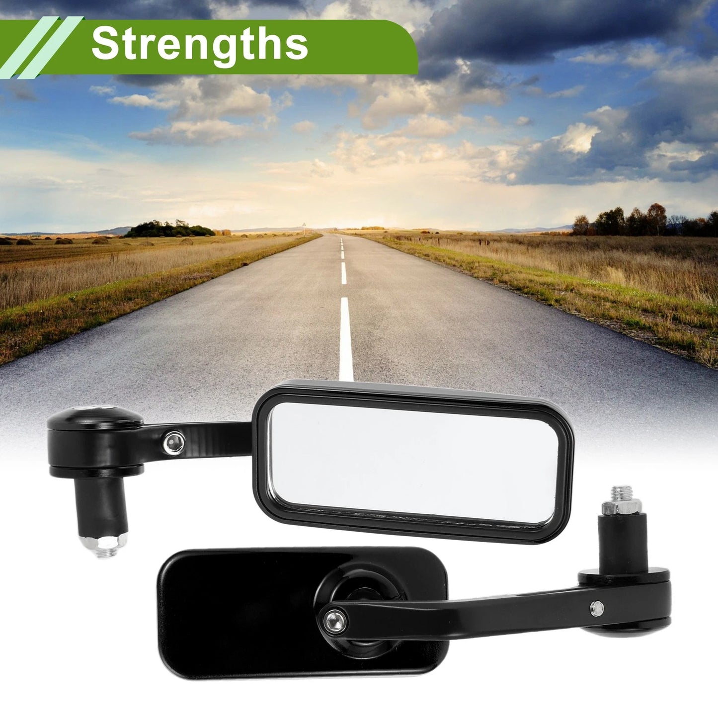 Rear View Mirrors / 1 Set / M8 Square Black Aluminum Plastic for Motorcycle