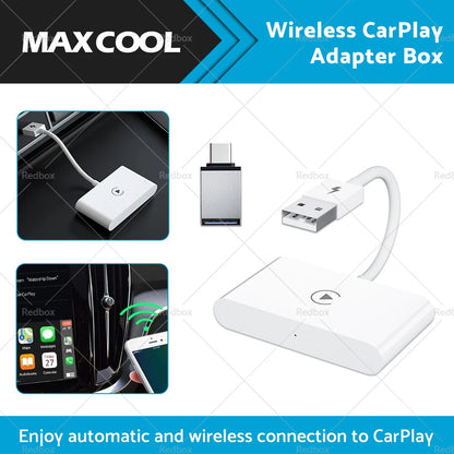 Wireless USB CarPlay Adapter for Apple iOS Auto Navigation