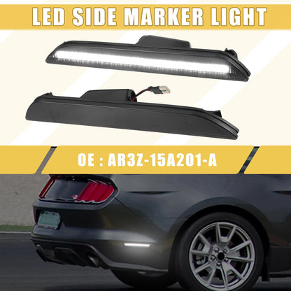 Rear LED Side Marker Light for Ford (2013-2014) - 1 Pair Black White Lights