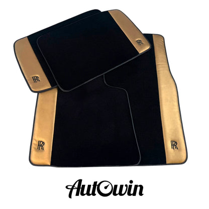 AutoWin Floor Mats for Rolls Royce Ghost Series I (2010-2024) Gold Leather