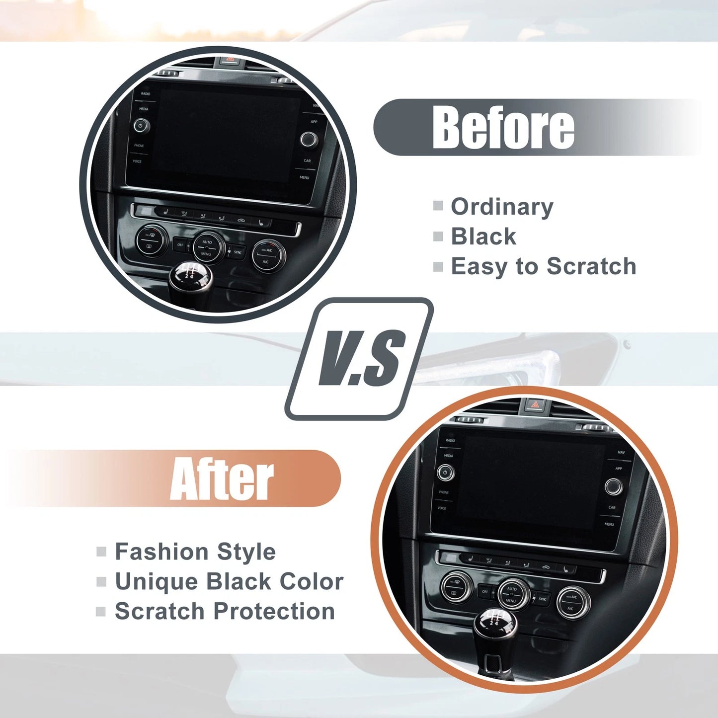 5 x AC Knob Ring Covers for Honda Accord Sedan Sport (2018-2023)