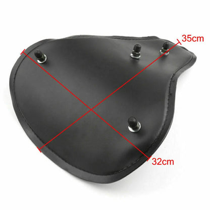 Black Leather Solo Slim Seat for Bobber Chopper Custom (2015-2023)