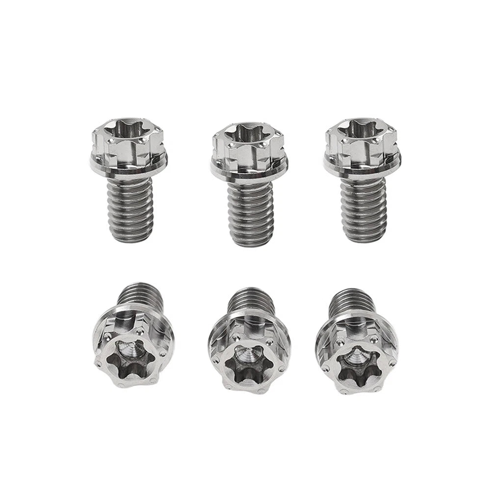 6 x M8x10mm Titanium Torx Head Flange Screws for Motorcycle Bike