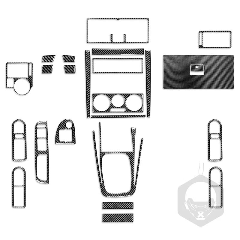 24Pcs For Golf MK4 Jetta1999-04 Carbon Fiber Center Console Dashboard Cover Trim