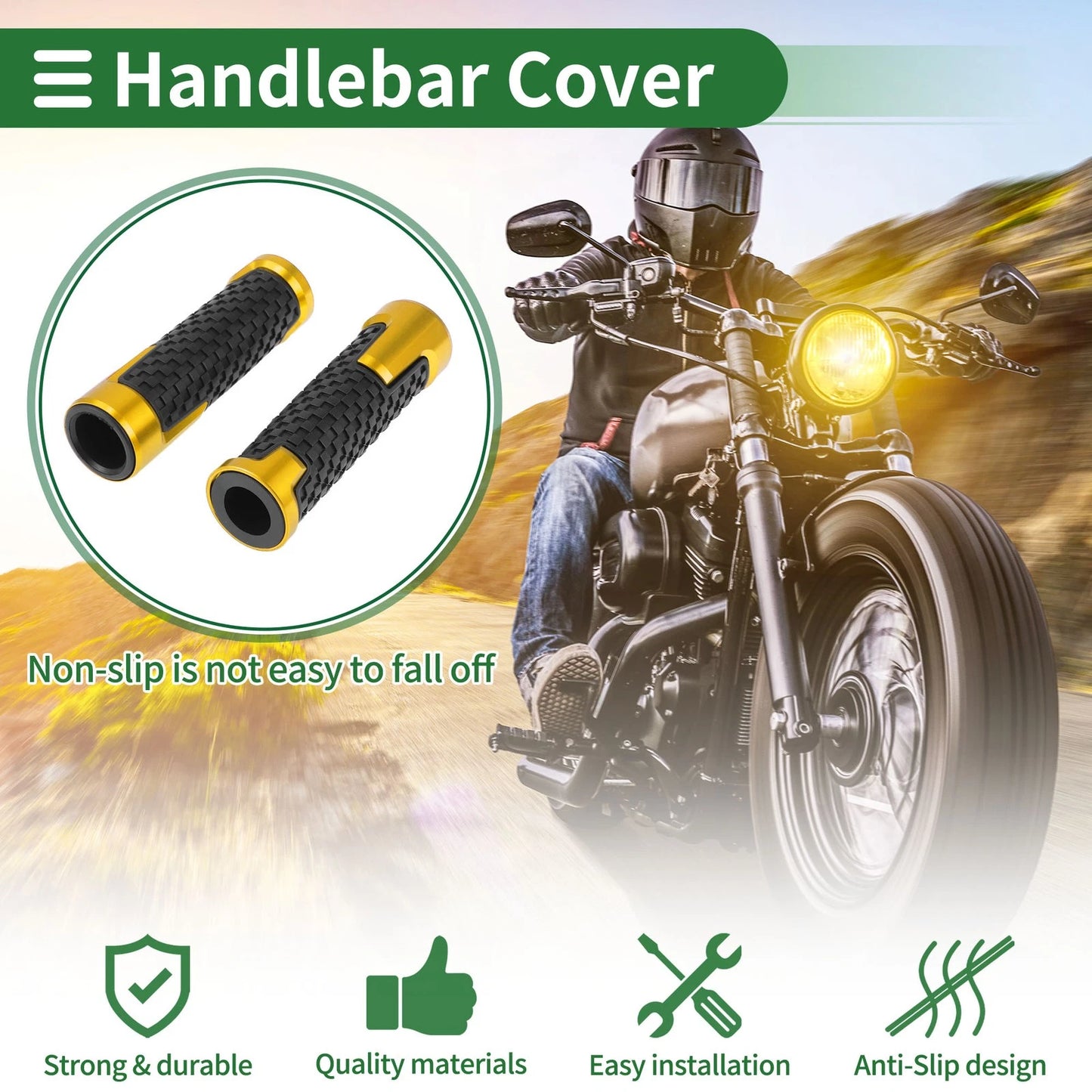 7/8" / 22mm Aluminum Hand Grips Cover for Motorcycle