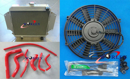 Aluminum Radiator + Red Hose + Fan for Suzuki Sierra 1.3 SJ413 (1984-1996)
