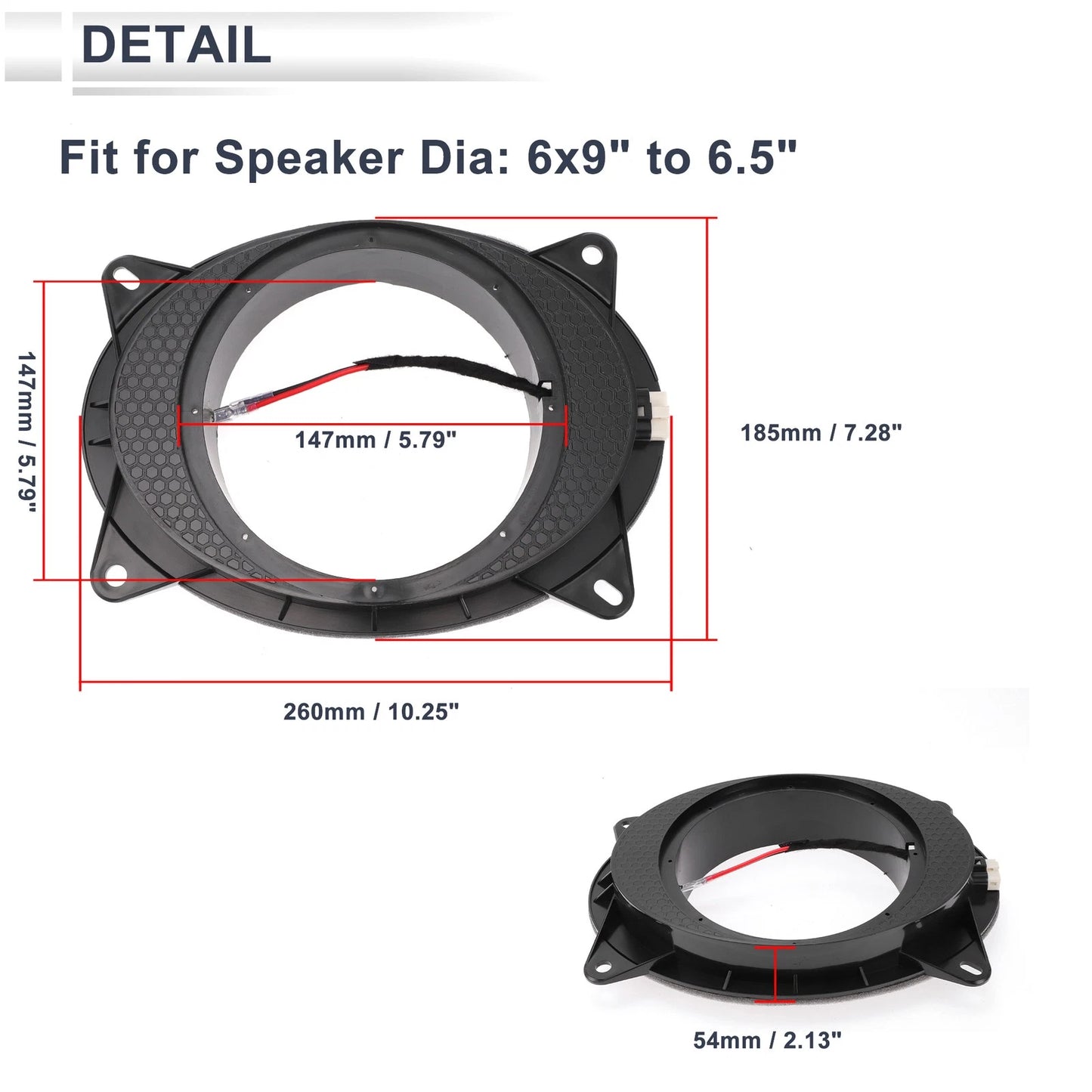Speaker Spacer Adapter 6x9" to 6.5" for Toyota   Set