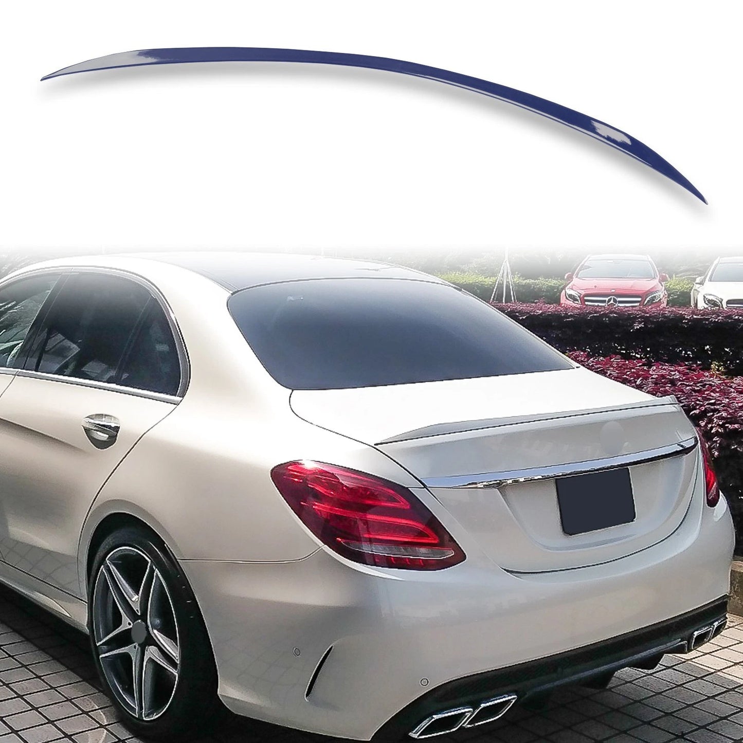 Rear Boot Spoiler for Mercedes Benz W205 (2015-2023) Cavansite Blue