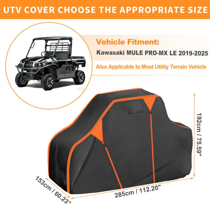 Waterproof UTV Cover Side by Side for Kawasaki MULE PRO-MX LE (2019–2025)