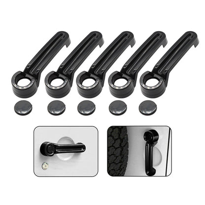 5 x Black ABS Outside Door Handle Cover Trim Set for Jeep Wrangler (2007-2018)