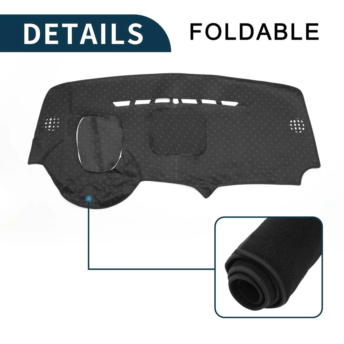 Dashboard Cover Mat for Peugeot 3008 (2013-2015) Sun Protector Black