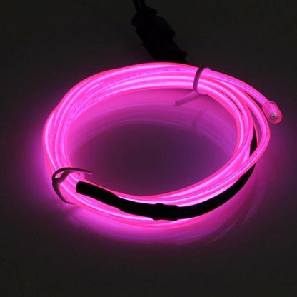 Pink EL Wire Neon Strip Light for Car Interior with Cigarette Lighter