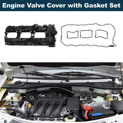 Front Engine Valve Cover with Gasket for BMW 135is (2013) Black