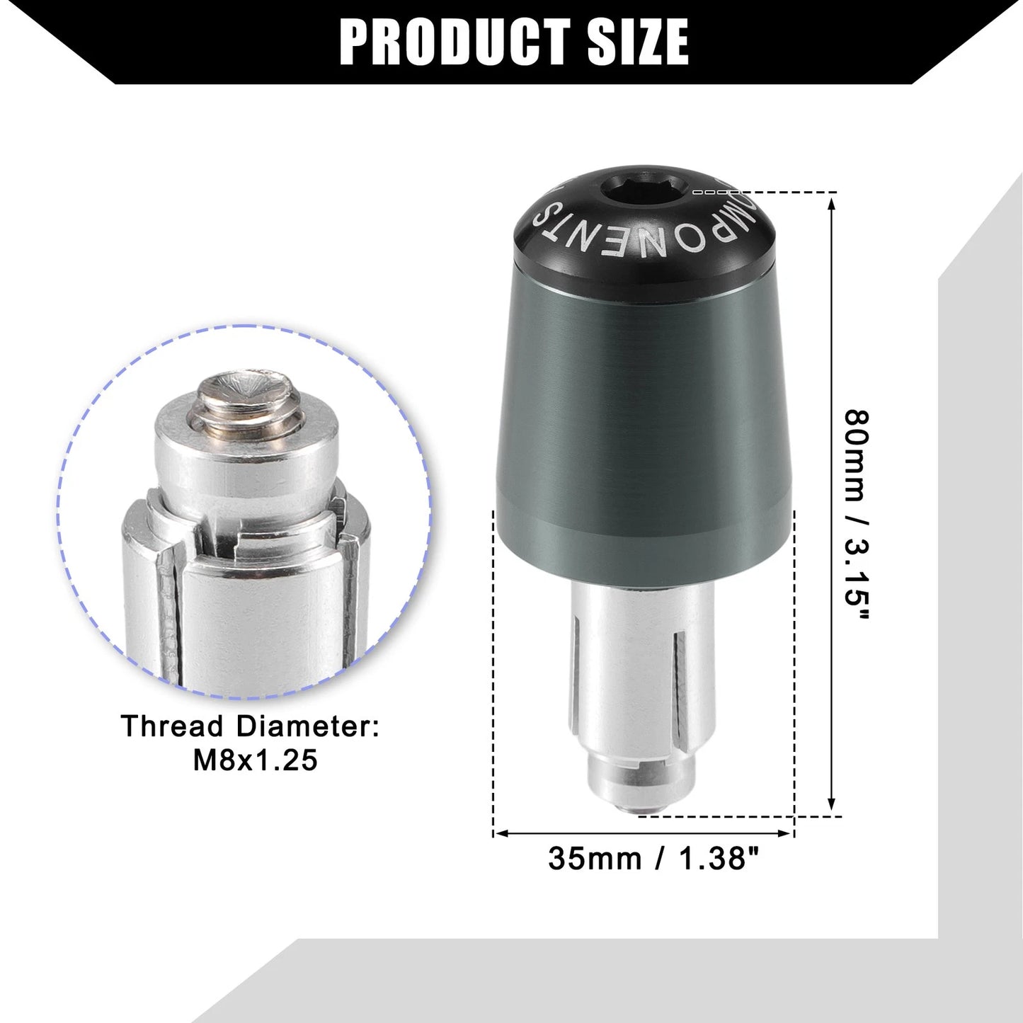 Motorcycle Handlebar End Plug Grips 7/8" for Honda