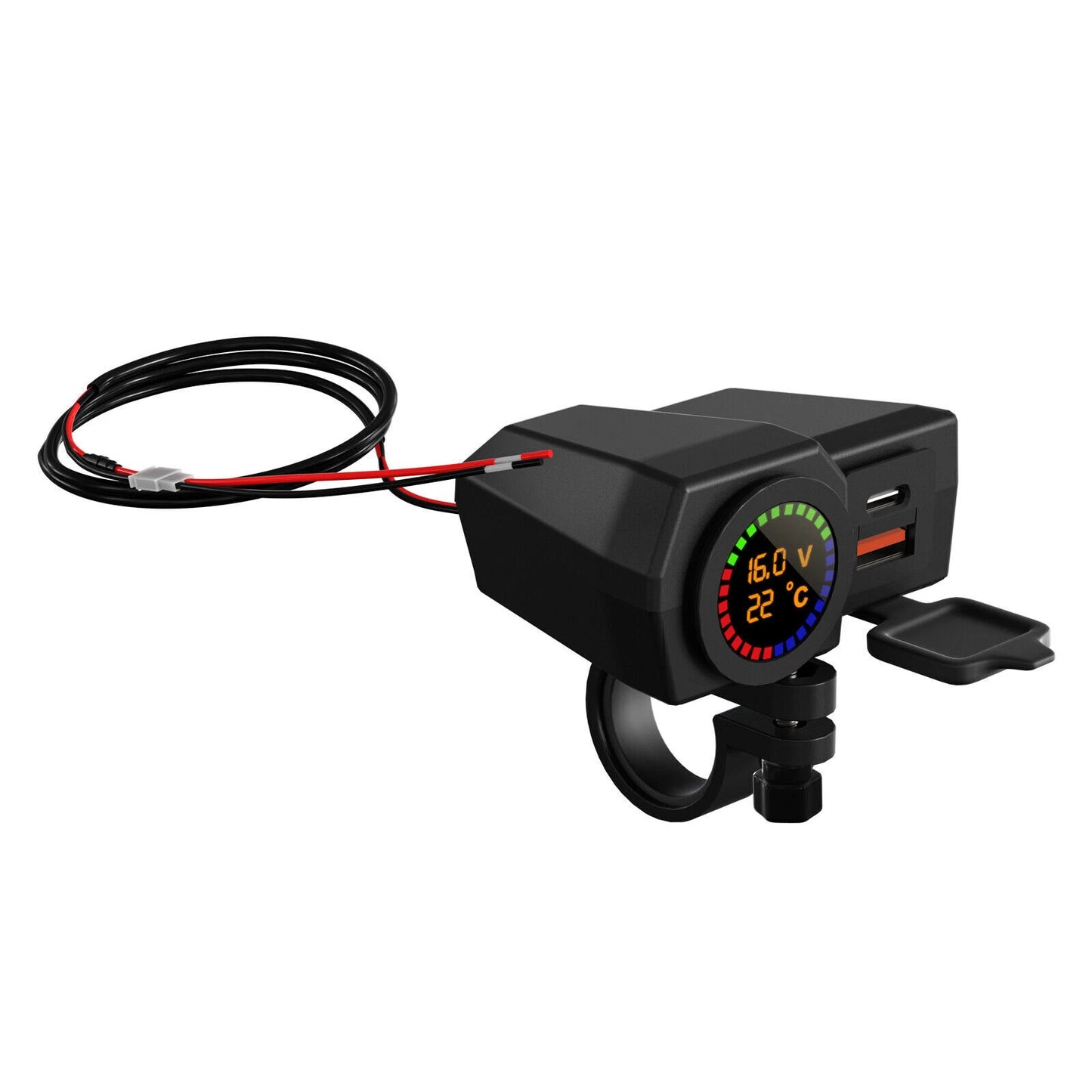 Volt Meter Phone Charge Mount for Motorcycle