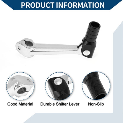 Folding Gear Shifter Lever for Bosuer M5 Silver Tone Black