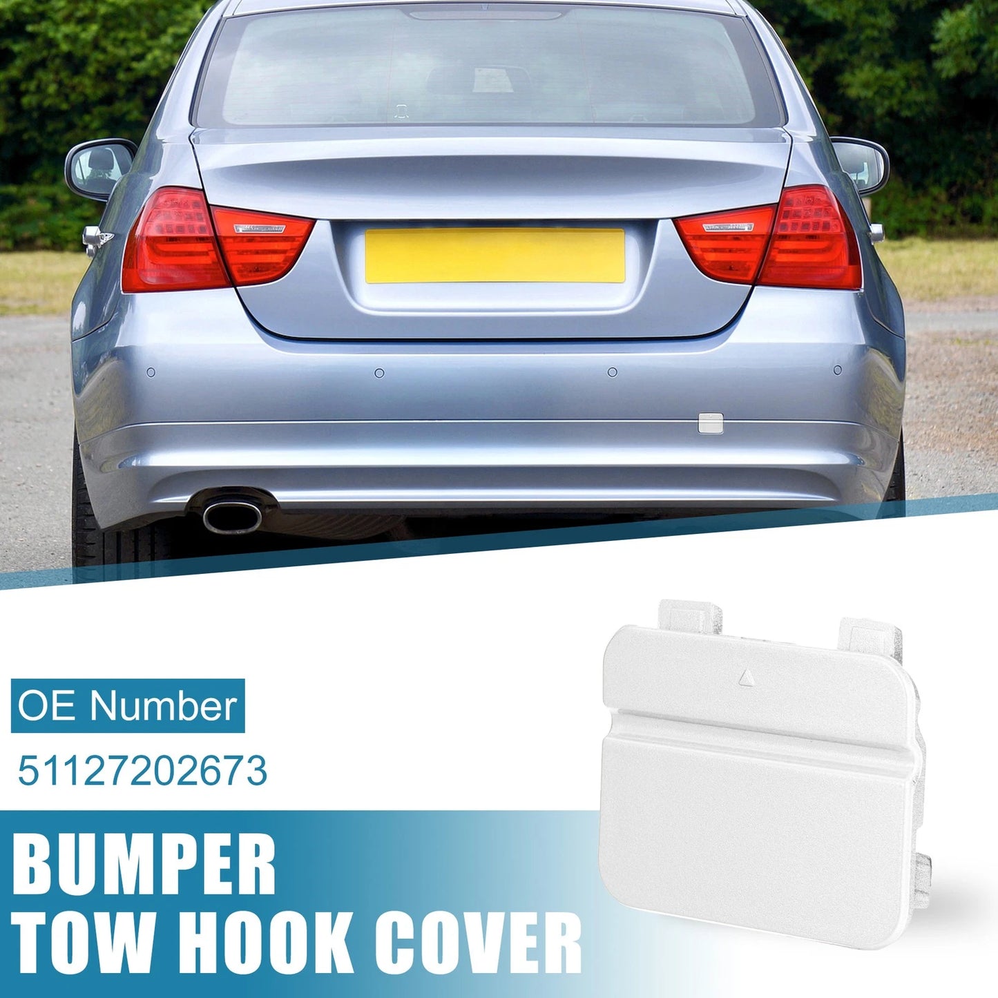 Rear Tow Hook Cover for BMW 3 Series E90 E91 White (2009 - 2012)
