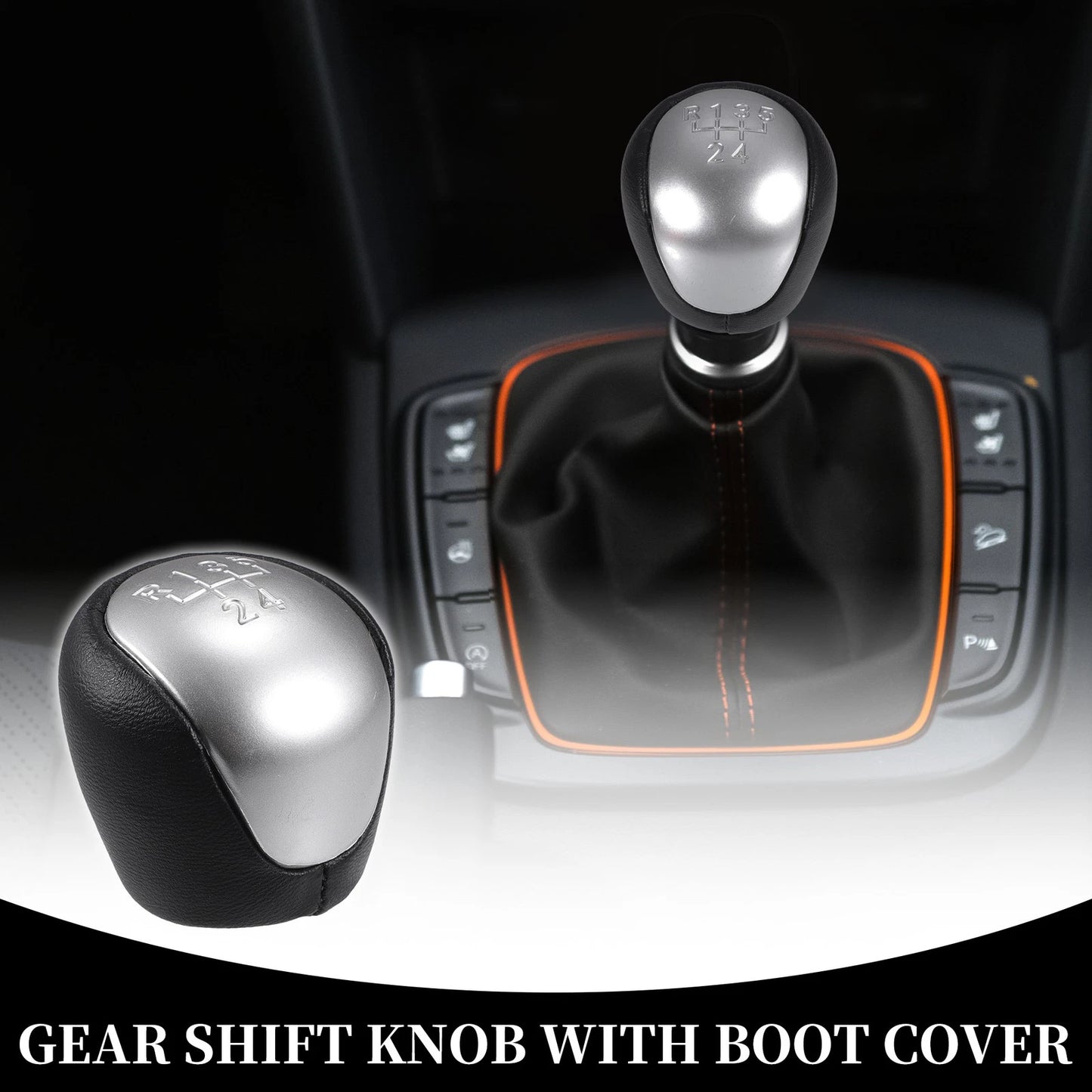 5 Speed Manual Gear Shift Knob for Hyundai IX35 (2009-2015) Black Leather