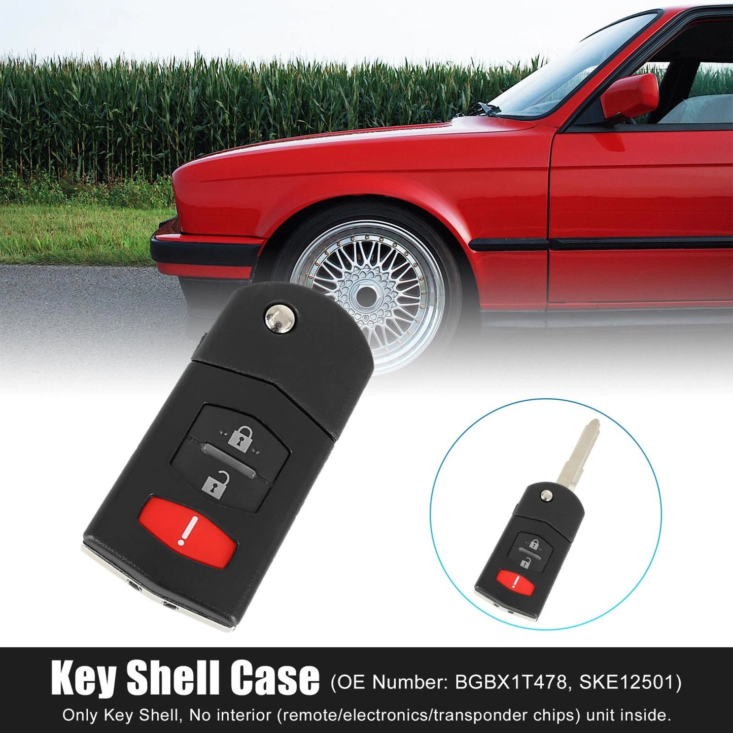Keyless Remote Key Fob Shell Case for Mazda 3 (2011-2013)