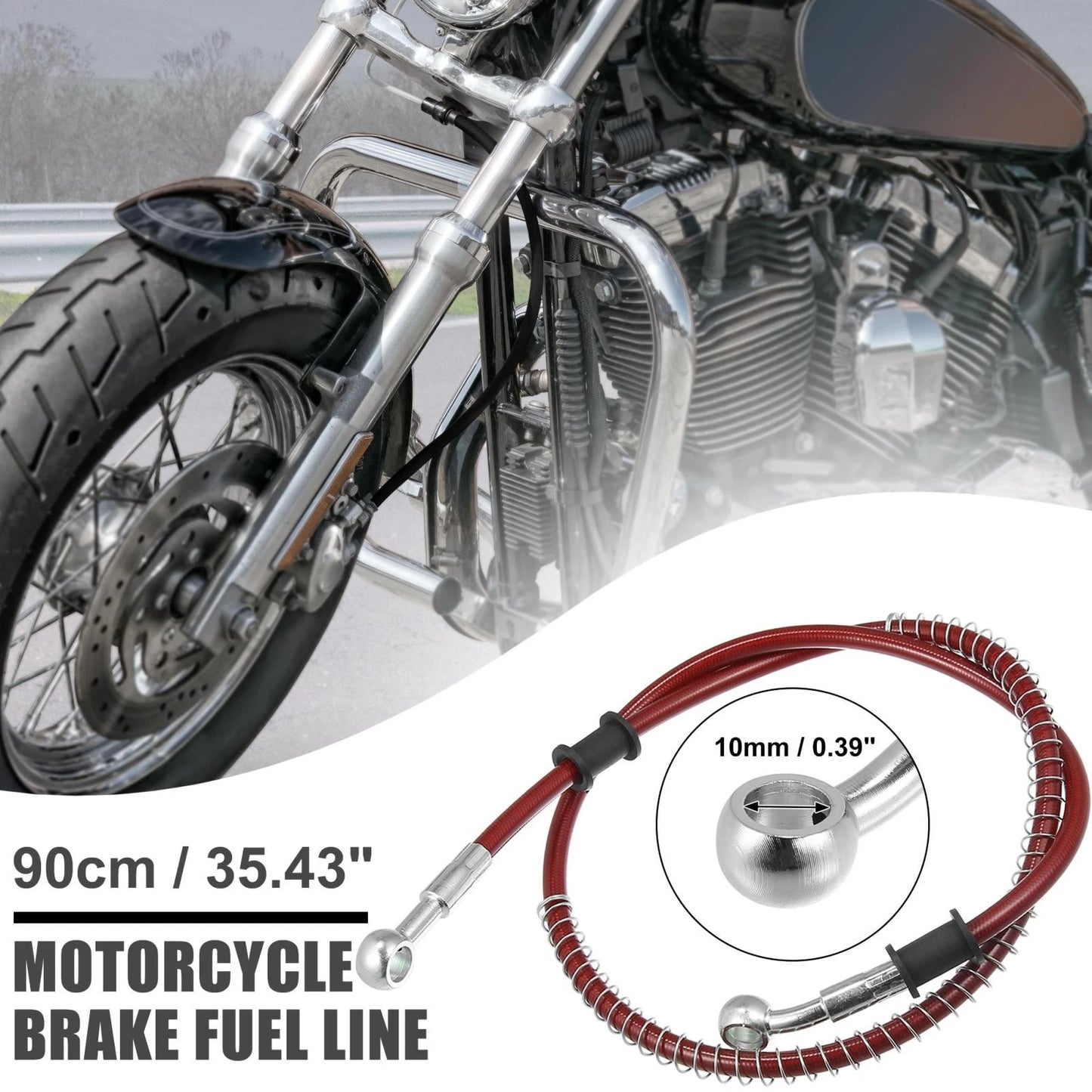 90cm / Motorcycle Braided Brake Clutch Oil Hoses Fitting Ends for Motorcycle