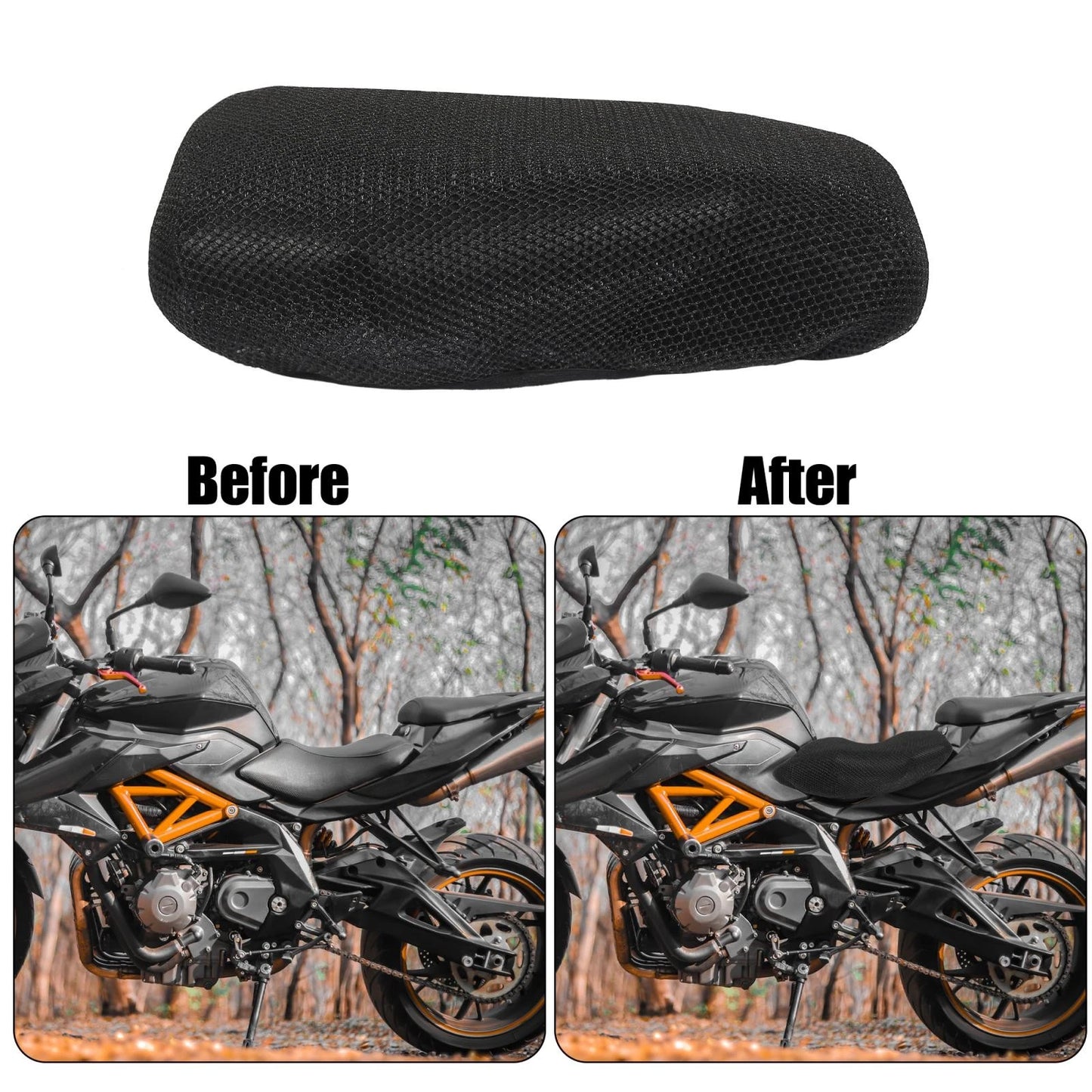 Seat Cover / 96x56cm / Anti Slip 3D Mesh Fabric Seat Breathable Black