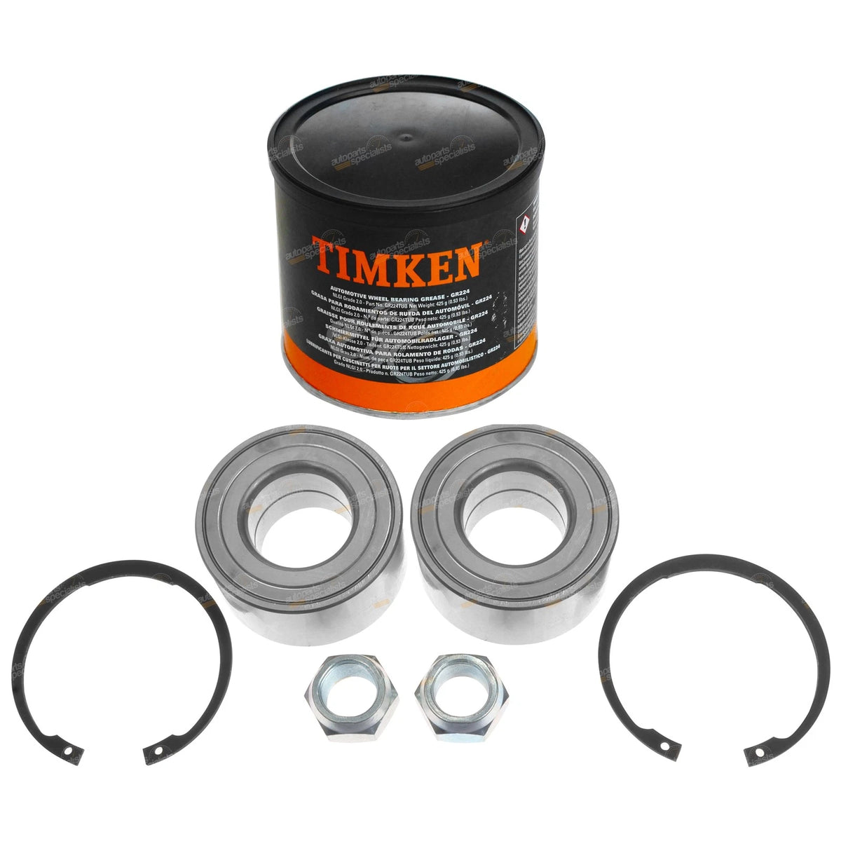 Front Wheel Bearing Kits + Grease for Mitsubishi Outlander (2003-2006)