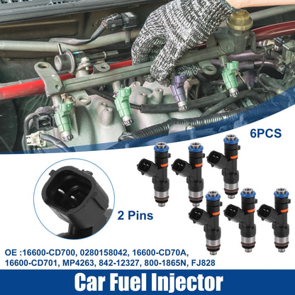 6 x Car Fuel Injector Nozzle Replaces for Nissan 350Z (2003-2009)