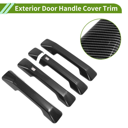 Exterior Door Handle Cover Trim for Ford Bronco (2021-2025) Carbon Fiber Black