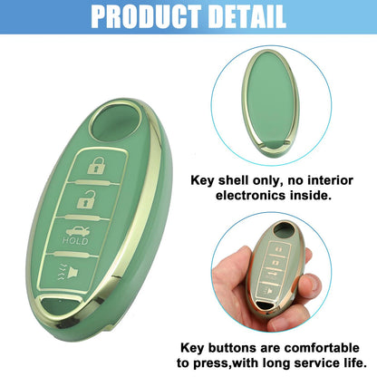 Silicone Key Fob Case Cover for INFINITI QX80 (2014) Green