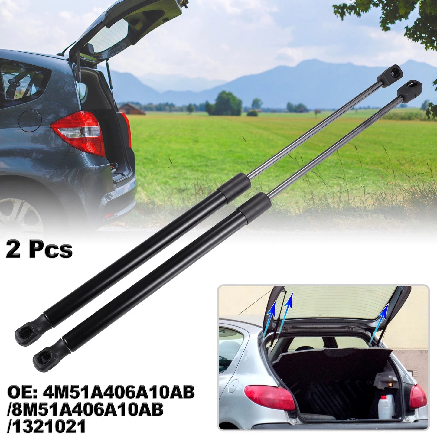 2 x Rear Hatch Liftgate Gas Struts for Ford Focus II (2005-2011)