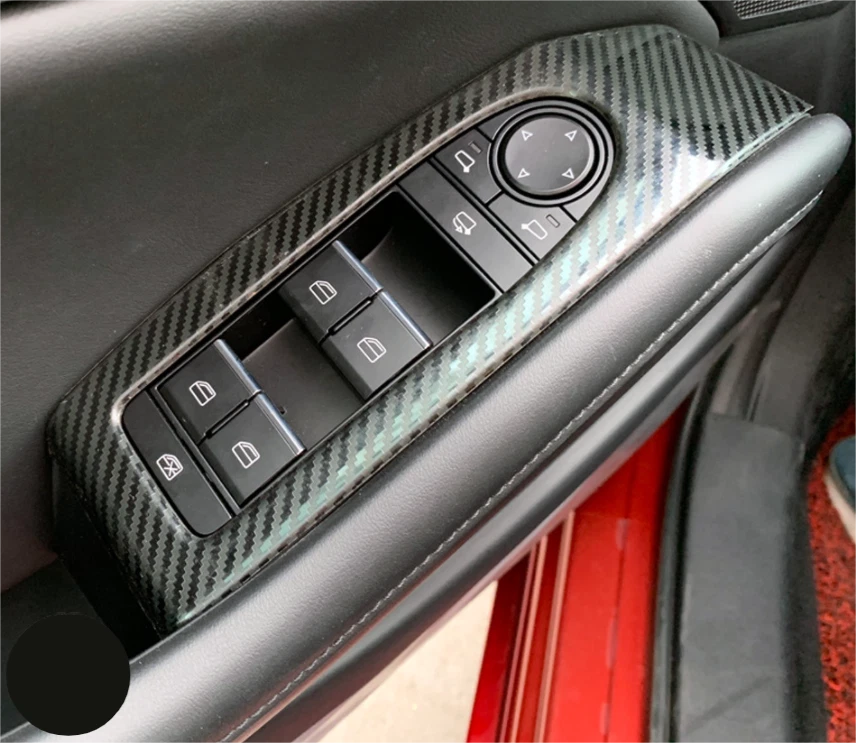 Carbon Fiber Window Lift Panel Switch Cover Trim for Mazda CX-30 (2020-2023)