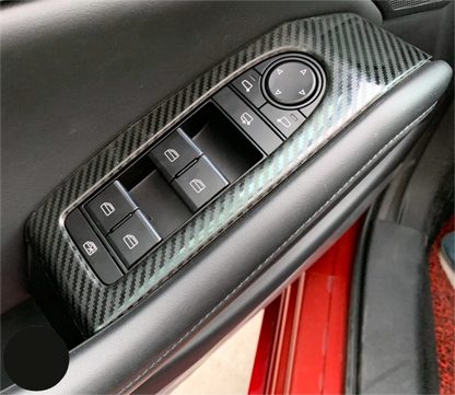 Carbon Fiber Window Lift Panel Switch Cover Trim for Mazda CX-30 (2020-2023)