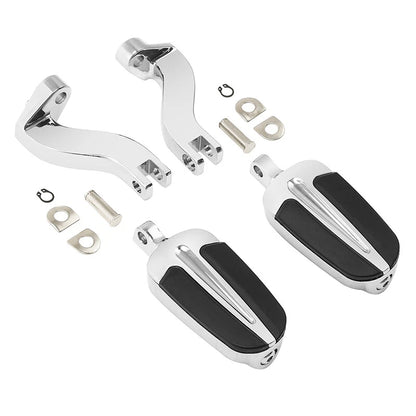 Chrome Footpegs Mount Bracket for Harley Touring CVO Road Street Glide (93-25)