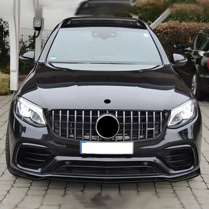 Gloss Black Front Bumper Lip for Benz GLC63 AMG X253 (2016-2019)