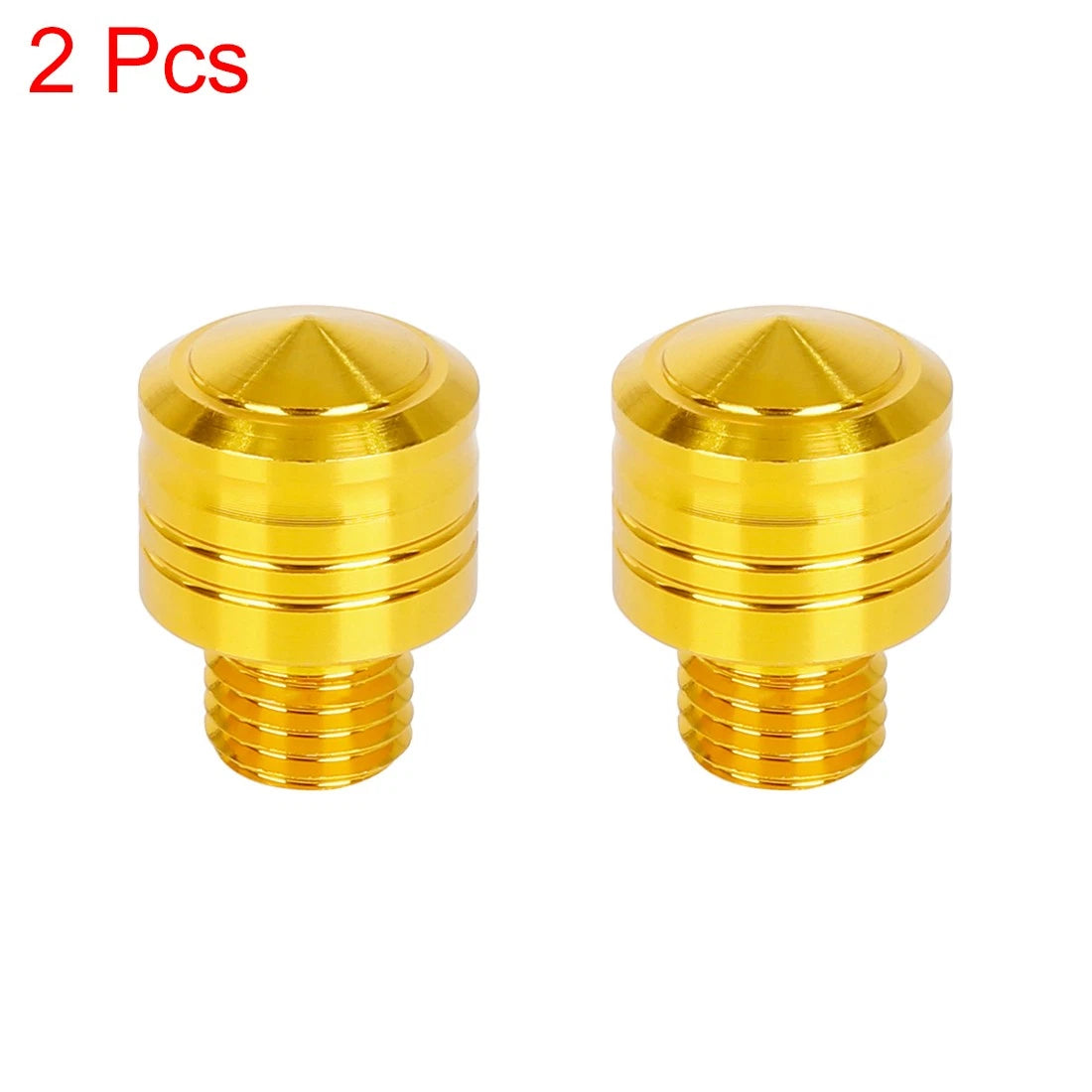 2 x 10mm Mirror Hole Plugs Reverse Screw Yellow Universal for Motorbike