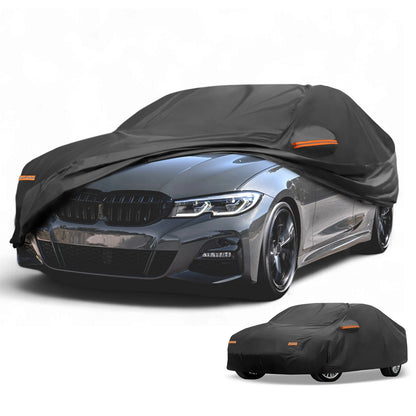 Waterproof Car Cover for BMW 3 Series 2016-2024 Black Aluminum Film