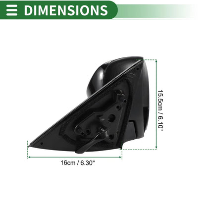 Right Door Mirror for Toyota Camry (2012-2014) Manual Folding Gloss Black